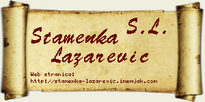 Stamenka Lazarević vizit kartica